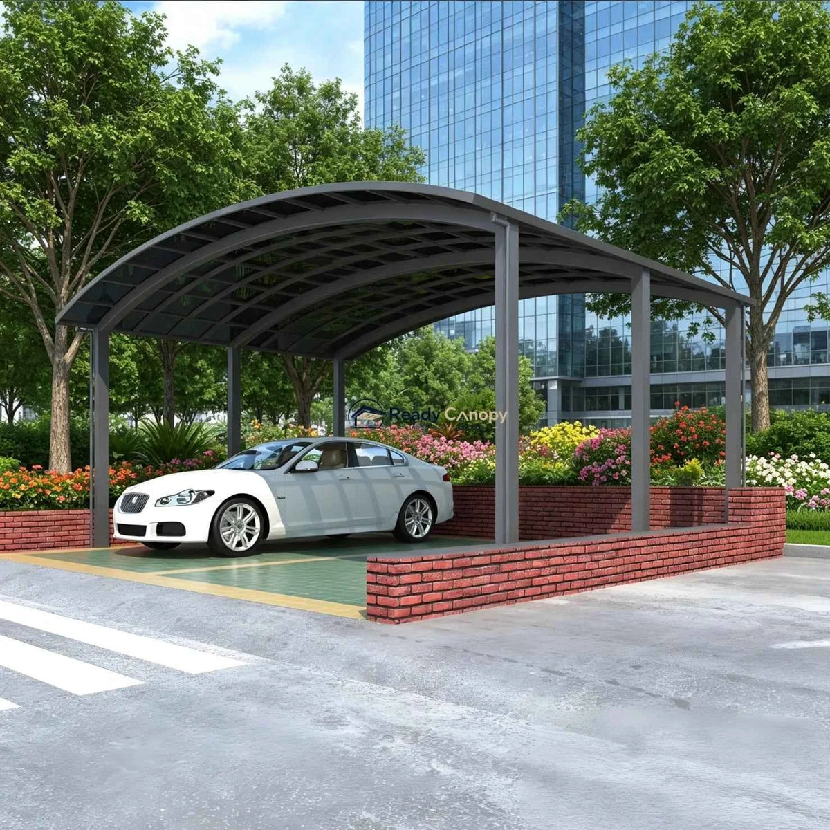 M-Shape Double Carport - Grey - Ready Canopy