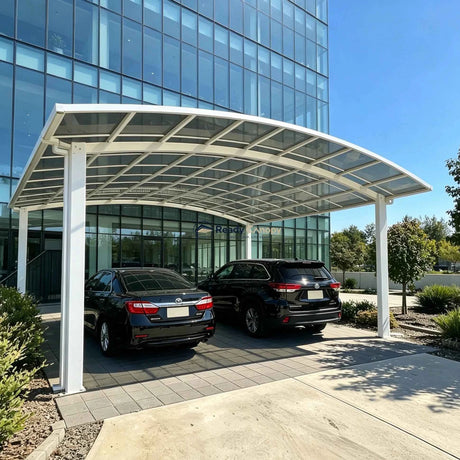 M-Shape Double Carport - White - Ready Canopy