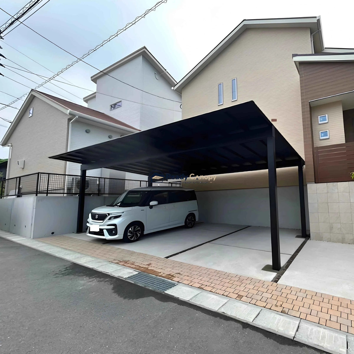 Minimalist Full-Aluminum Double Carport - Ready Canopy