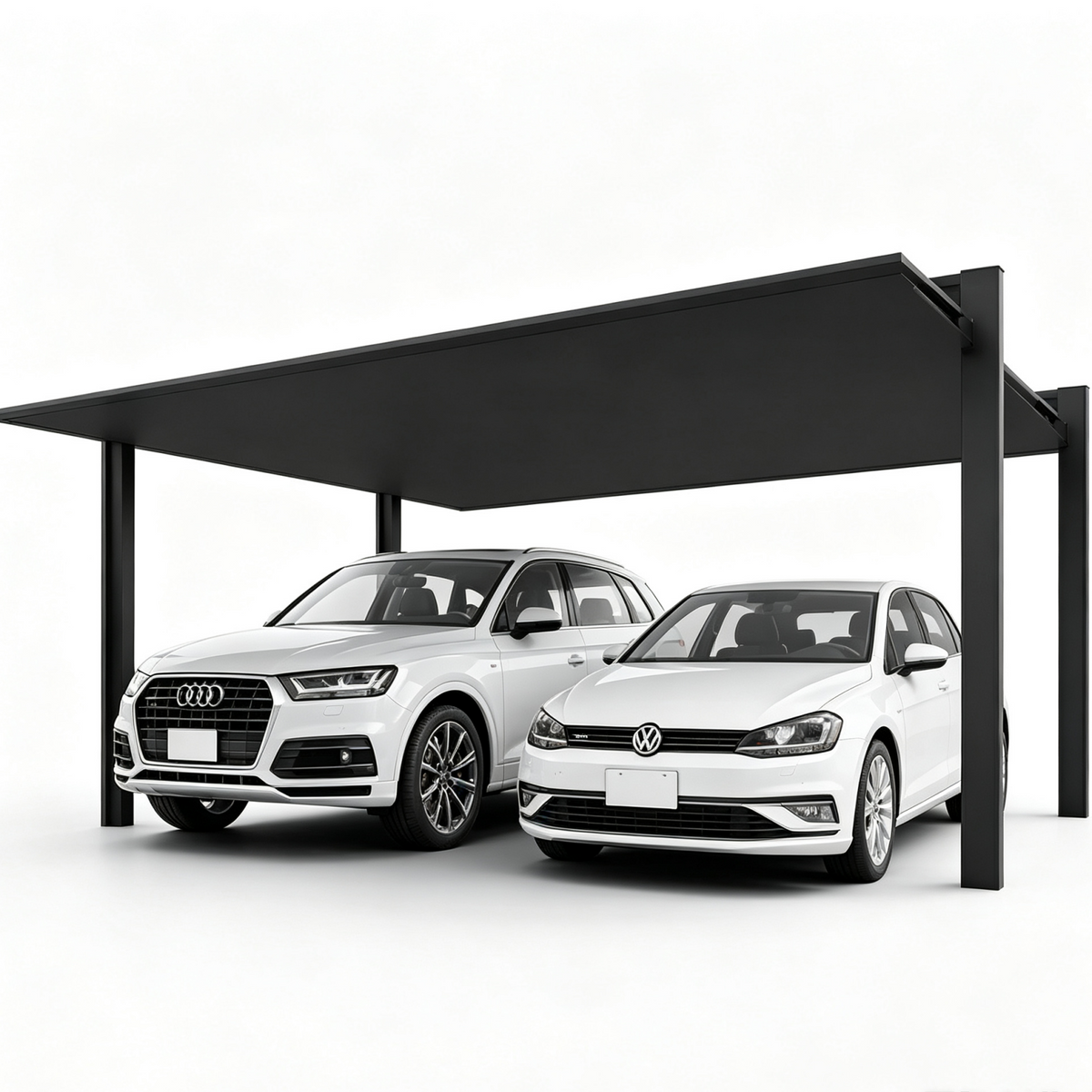 Minimalist Full-Aluminum Double Carport - Ready Canopy