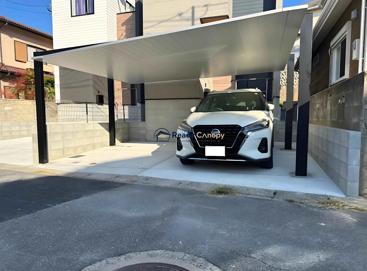 Minimalist Full-Aluminum Double Carport - Ready Canopy