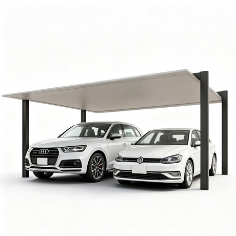Minimalist Full-Aluminum Double Carport - Ready Canopy