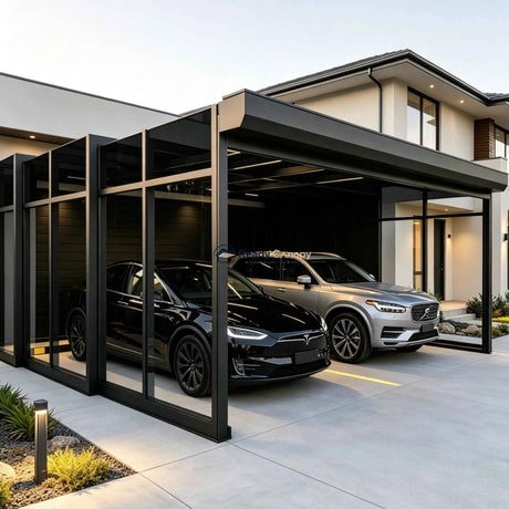 Retractable Double Carport & Garage Kits - Ready Canopy