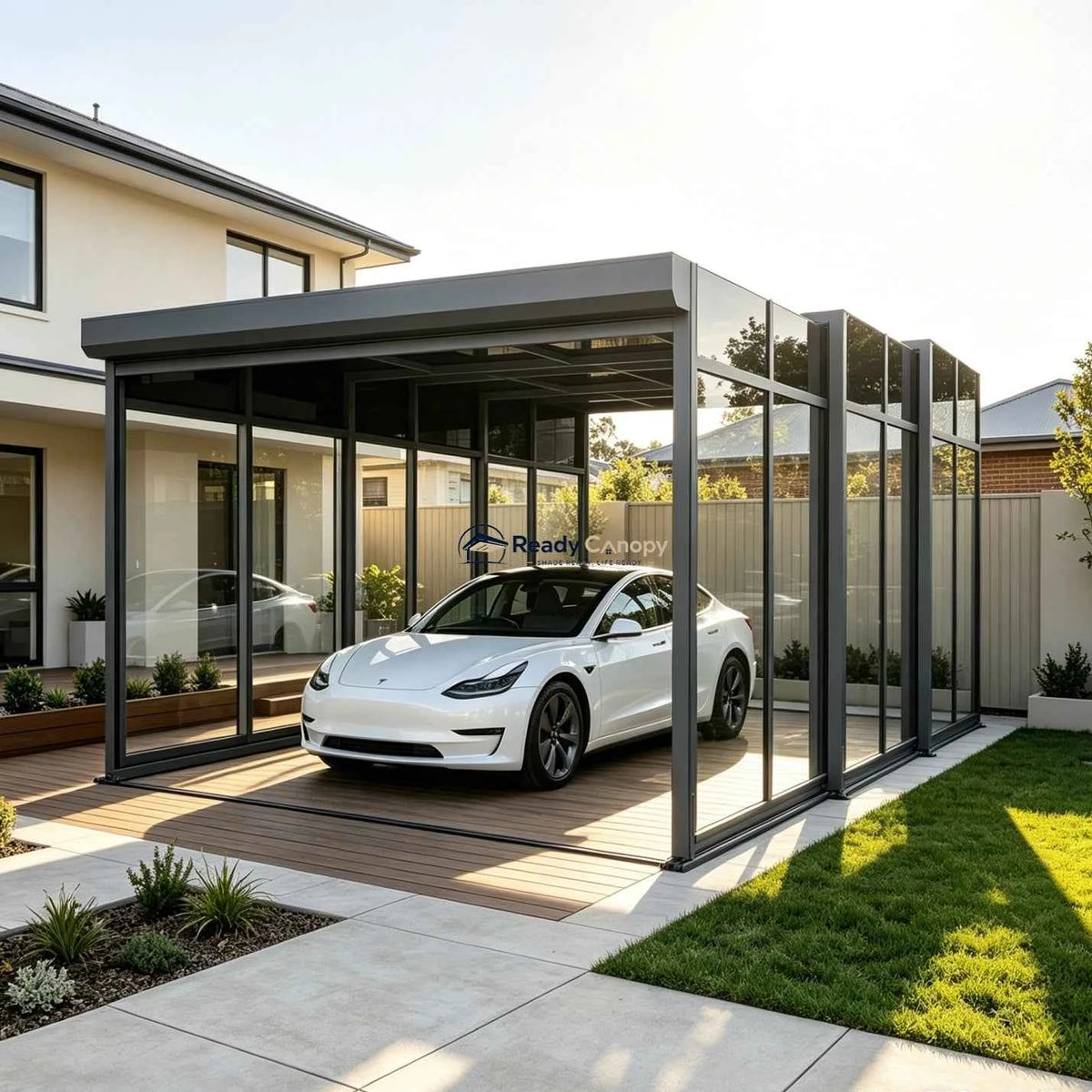 Retractable Single Carport & Garage Kits - Ready Canopy