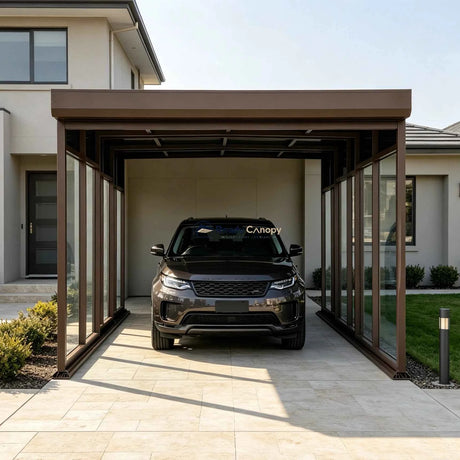 Retractable Single Carport & Garage Kits - Ready Canopy