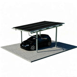 Single Solar Carport 4kW Kit Silver with 9 Solar Panels & Inverter(EV Charger & Battery Storage Options) - Ready Canopy