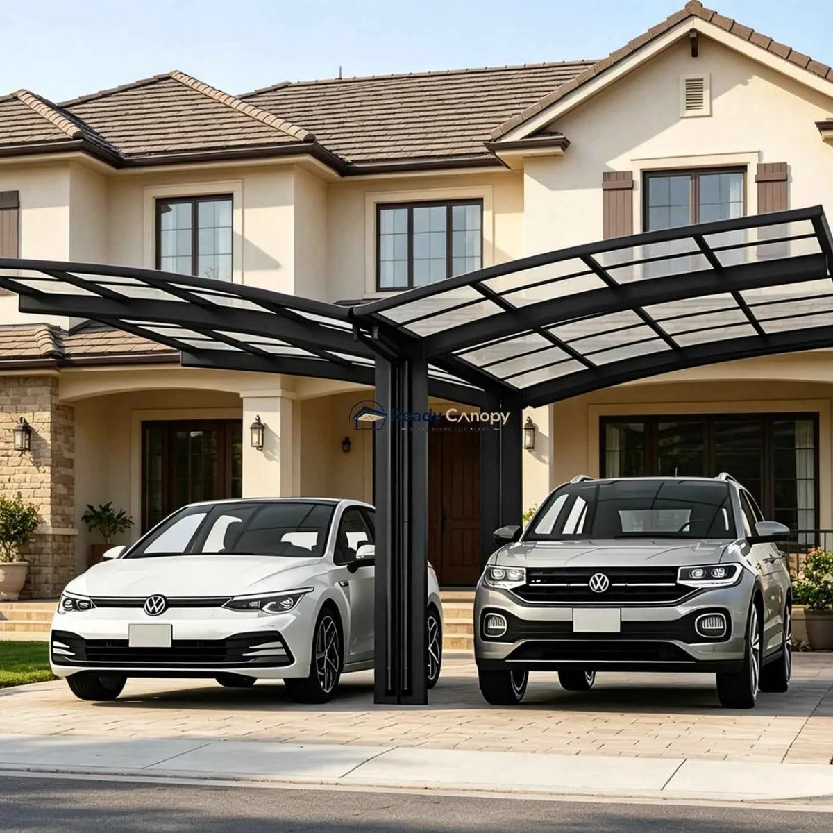 Y Shape Double Carport Kit - Grey - Ready Canopy